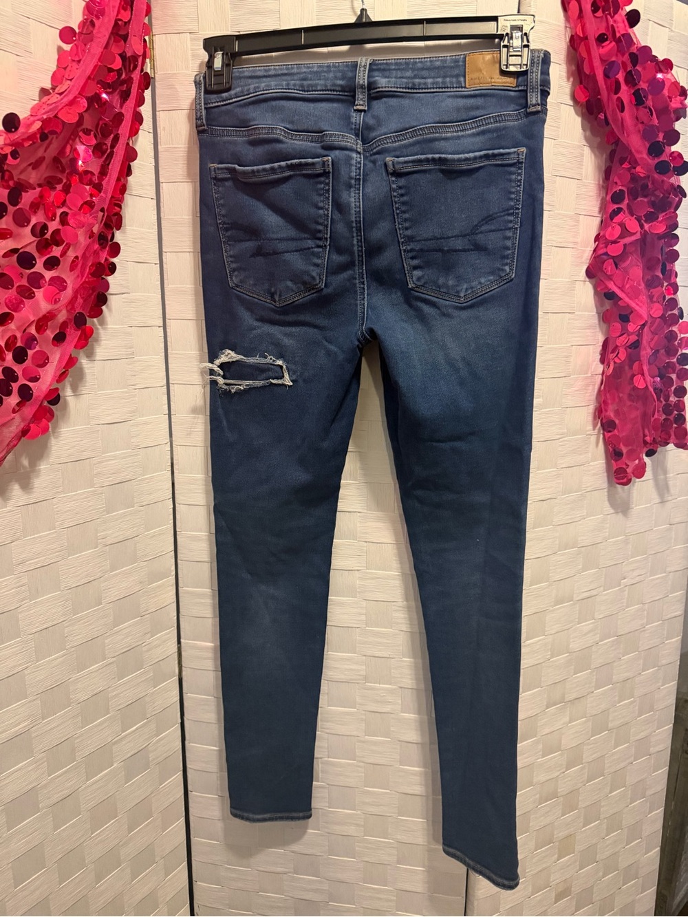 American Eagle Outfitters Distressed Skinny Jeans - Blue - Picture 3 of 4